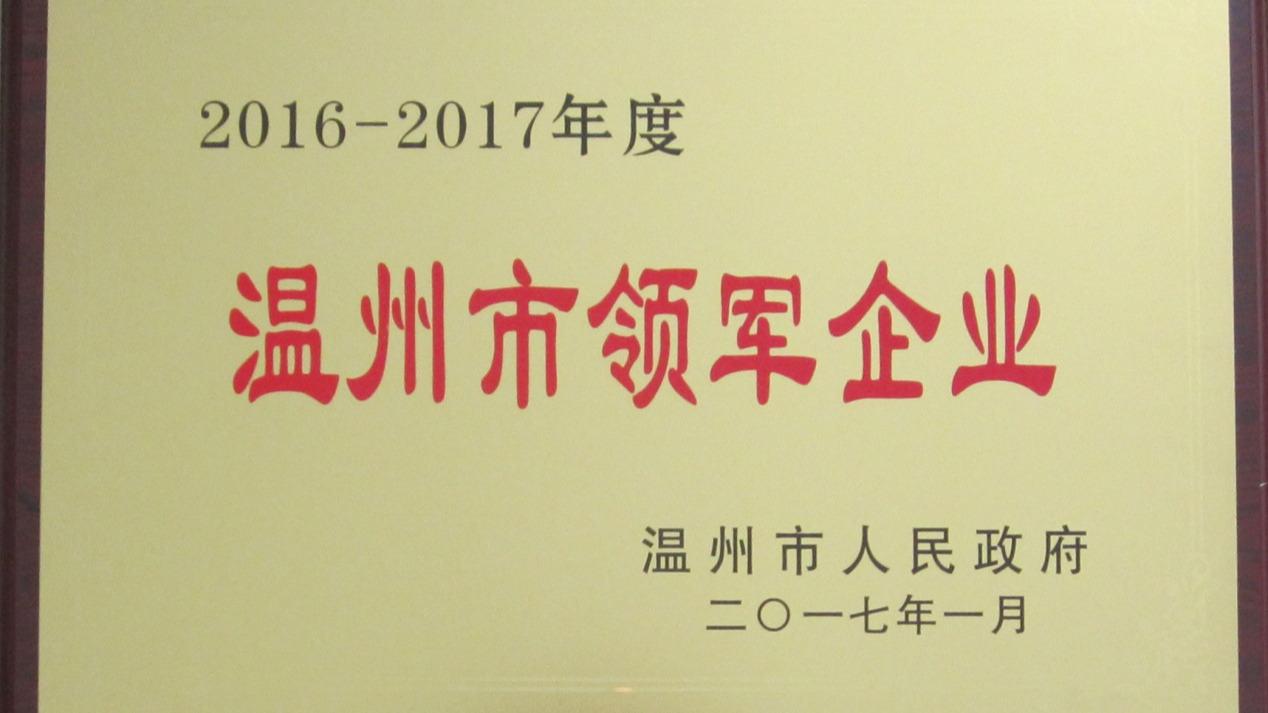 温州公司再获“温州市领军企业”荣誉